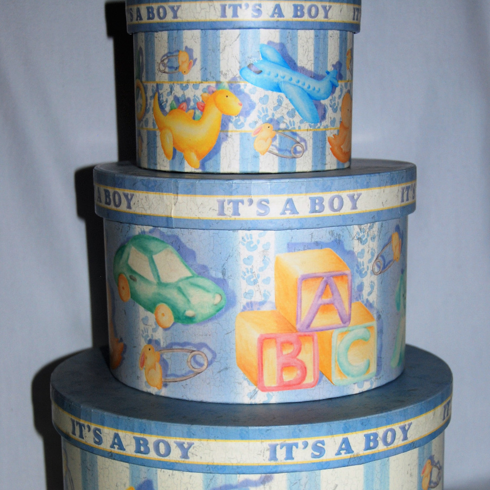 Baby Boy Keepsake Nesting Boxes, Shower gift